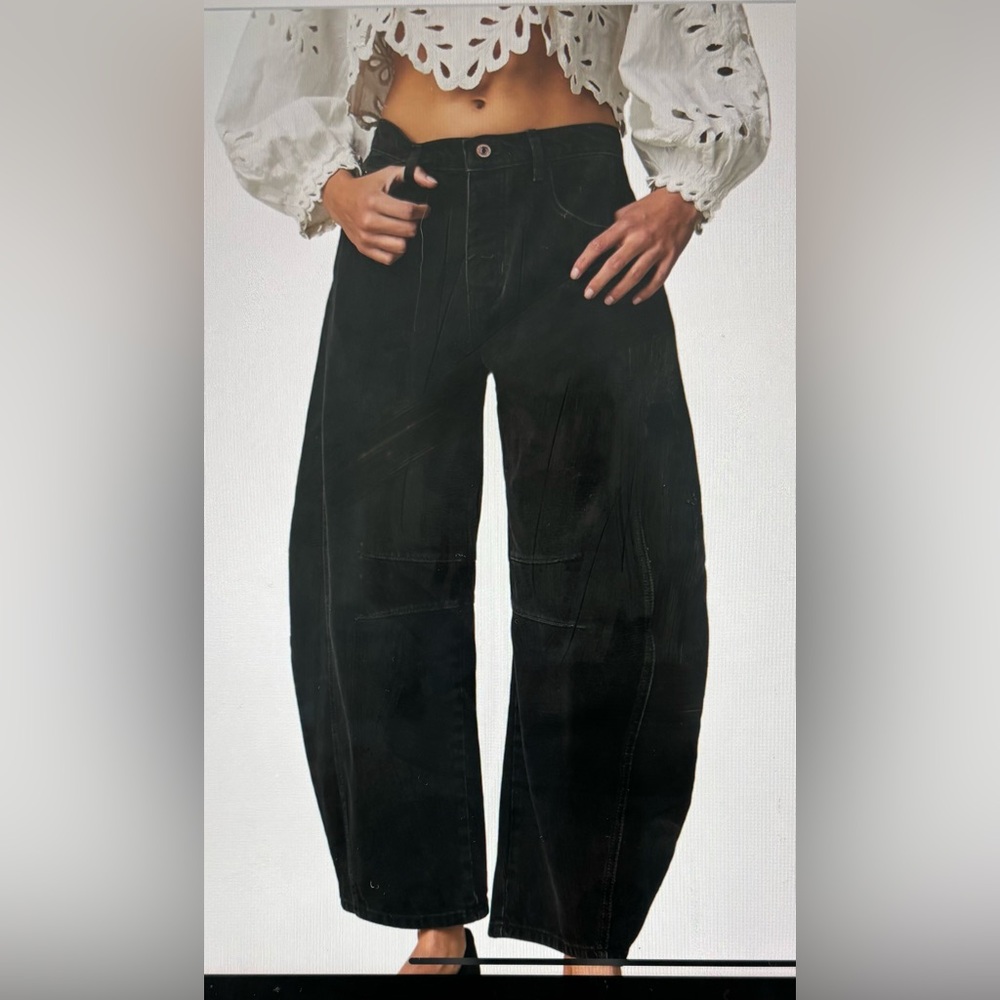 We The Free Good Luck Mid-Rise Barrel Jean. Soundwave  Size 27